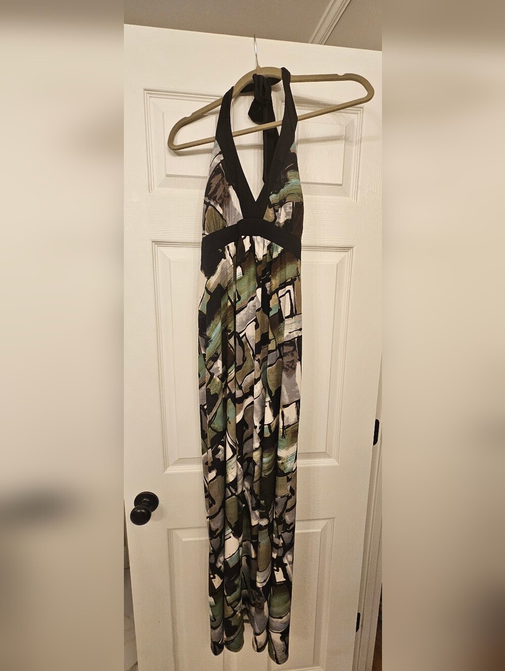 Teal and Brown Printed Dressbarn Dress